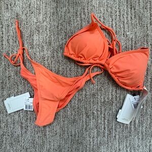 Rip Curl Bikini M top S bottom NWT Salmon